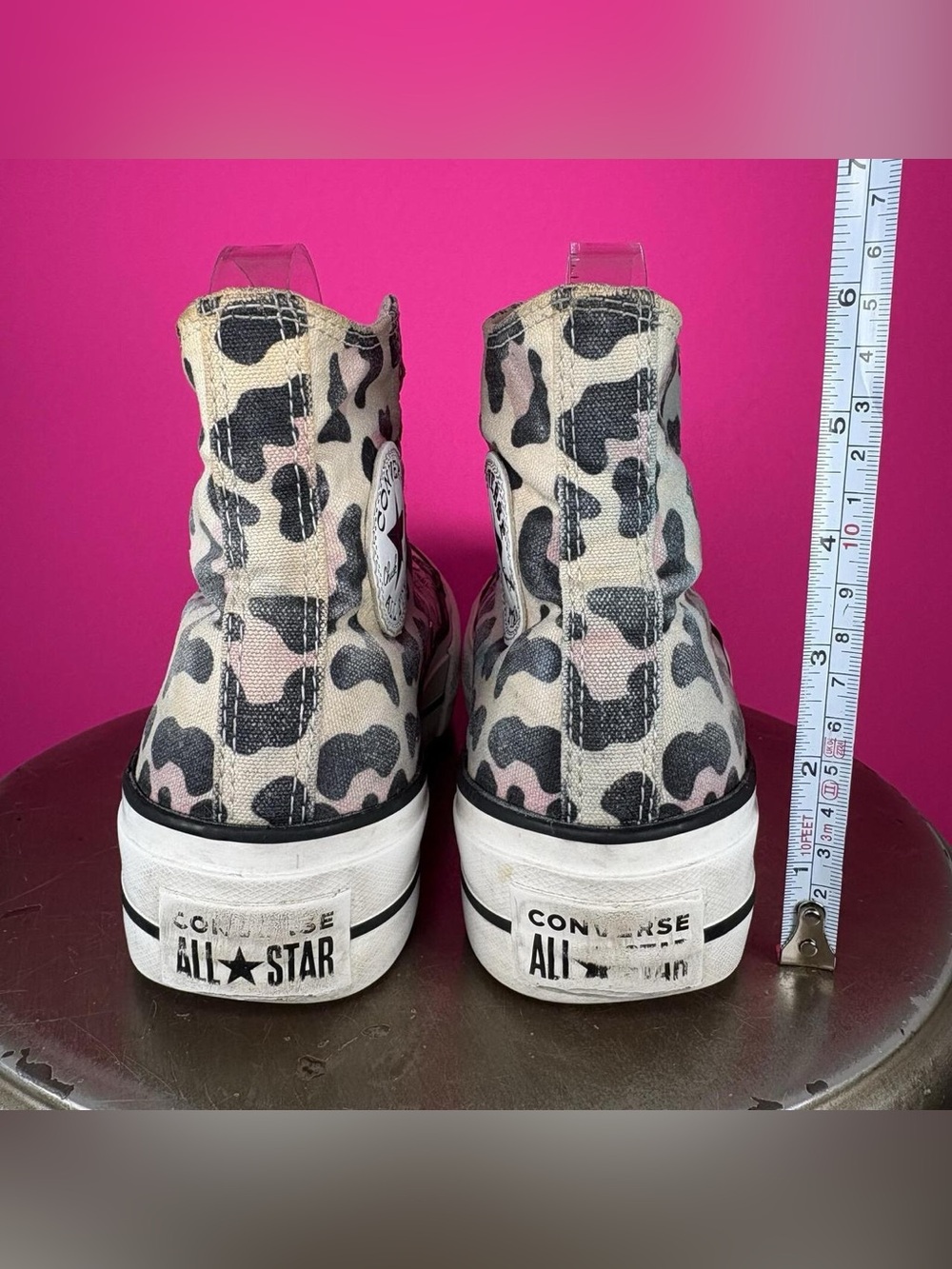 Converse Chuck Taylor All Start Lift High Leopard Print Platform Sneaker US 7 - Picture 5 of 7
